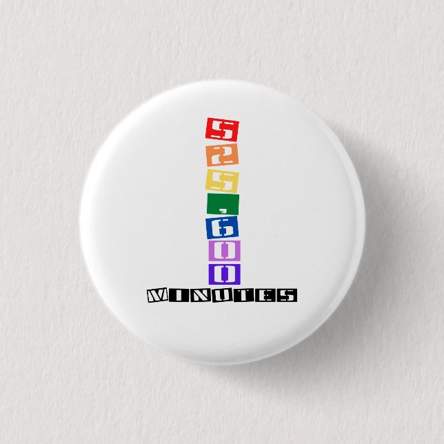 525,600 Minutes  Button (Front)