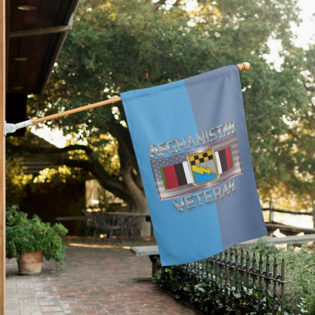 525 Military Intelligence Afghanistan Veteran House Flag (In SItu)