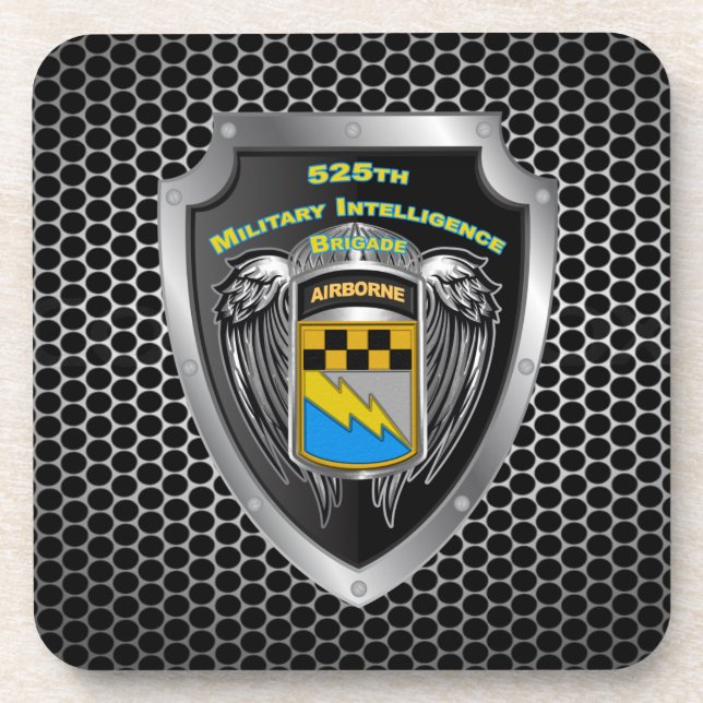 525 Military Intelligence Brigade “Airborne” Beverage Coaster (Front)