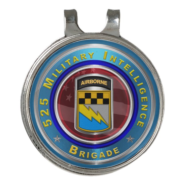 525 Military Intelligence Brigade  Golf Hat Clip (Front)
