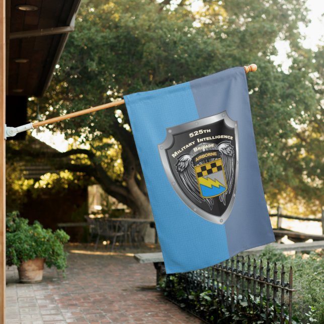 525 Military Intelligence Brigade Shield House Flag (In SItu)