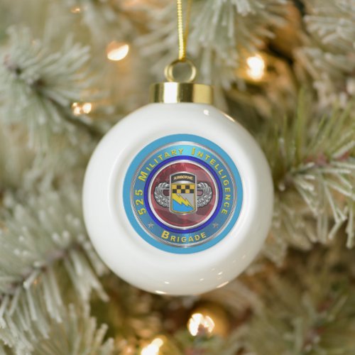 525th Military Intelligence Brigade   Ceramic Ball Christmas Ornament