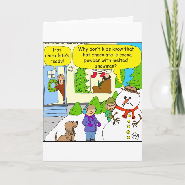 527 melted snowman Cartoon Holiday Card (Front)