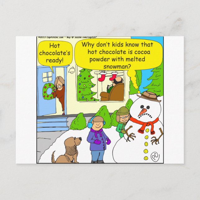 527 melted snowman Cartoon Postcard (Front)