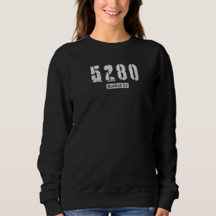 5280 Denver Co Edgy Rough Stencil  With Details Sweatshirt