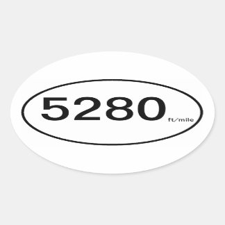 5280 ft/mile oval sticker