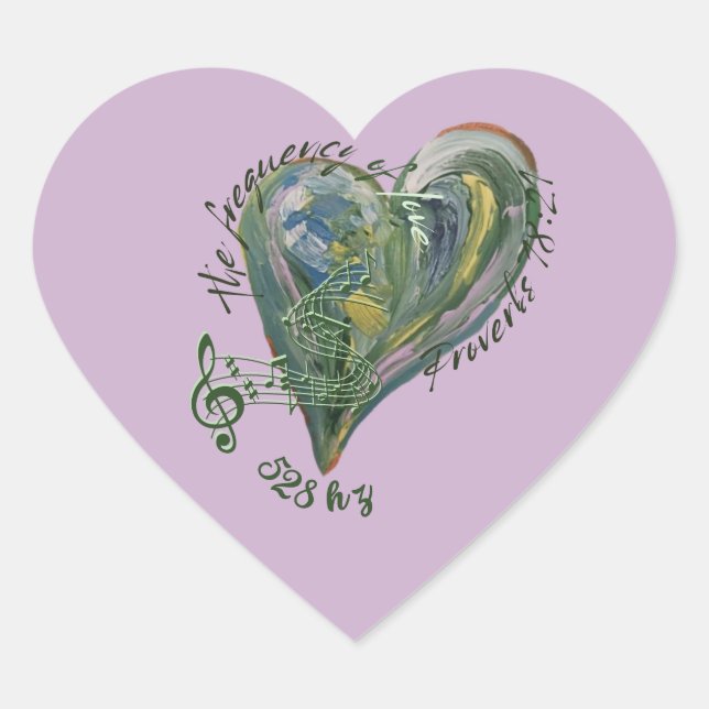 528 the frequency of love heart sticker (Front)