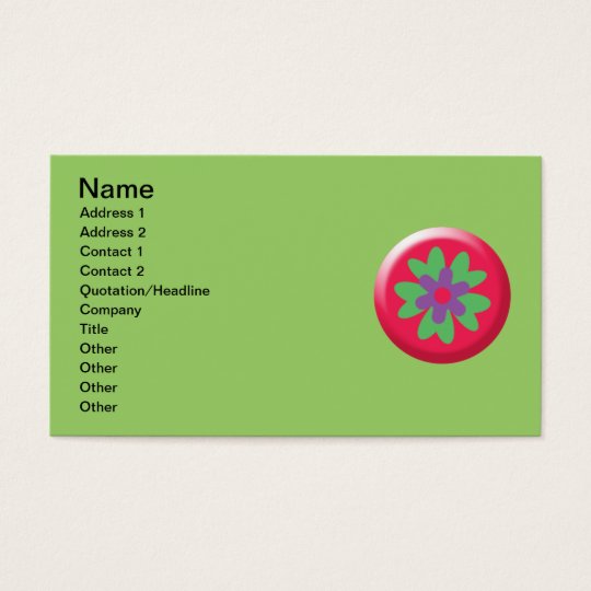 5290_flower HOT PINK LIGHT GREEN PURPLE FLOWER GRA Business Card