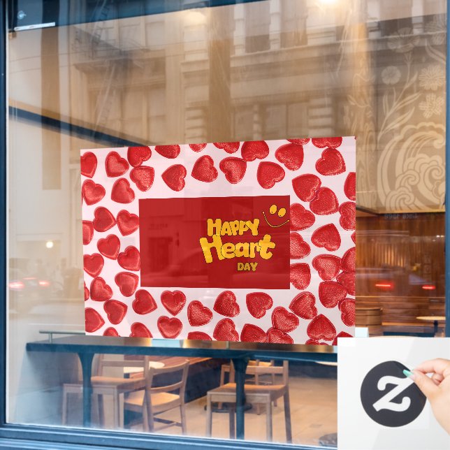 52" * 37.56" Valentine's Window Cling (Cafe Window)
