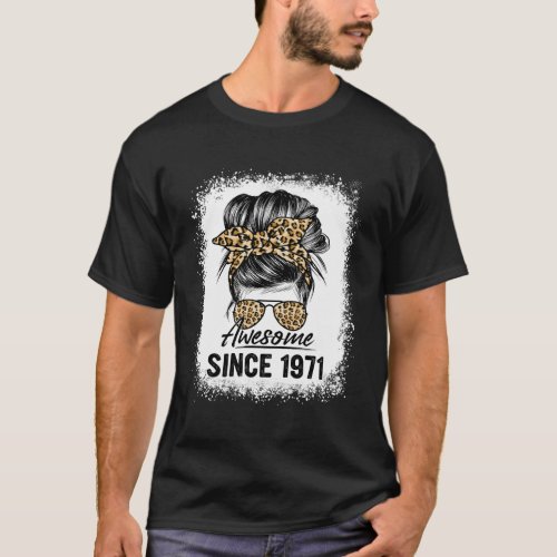 52 Awesome Since 1971 Leopard 52Th T_Shirt