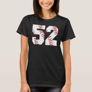52 Birthday Baseball Theme Bday Party Celebration  T-Shirt