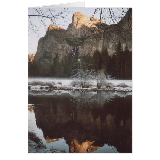 52. Cathedral Rocks & Wintry Reflections, Yosemite Cards (Front)