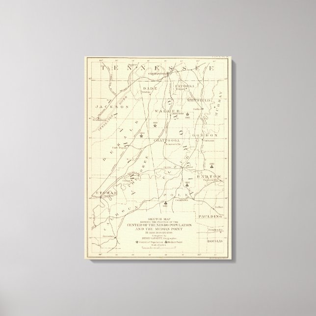 52 Center Negro population 1880-1900 Canvas Print (Front)