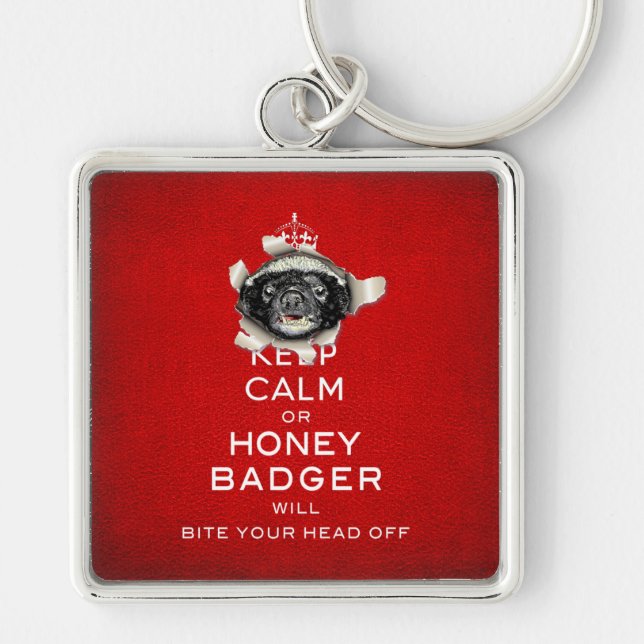 [52] Keep Calm or Honey Badger… Keychain (Front)