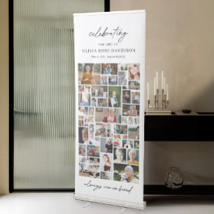 52 Photos Funeral Photo Collage Template Memorial Retractable Banner