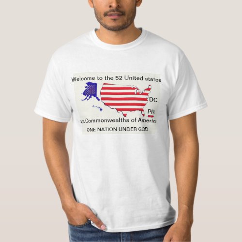52 STATES UNDER GOD t_shirt