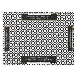 52"X70" Trade Show Tablecloth Logo Black and White