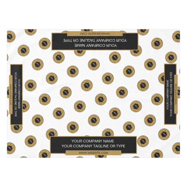 52"X70" Trade Show Tablecloth Logo Gold White  (Front (Horizontal))