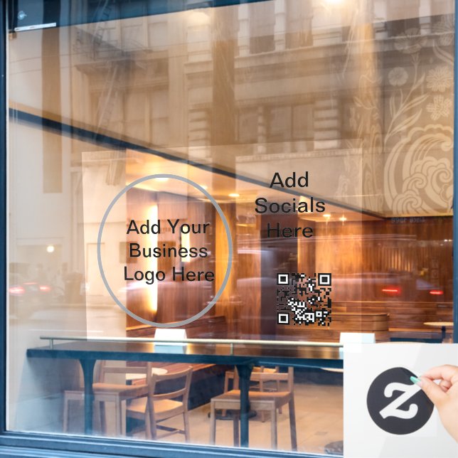 52" x 37.56" Business Logo Window Cling (Cafe Window)