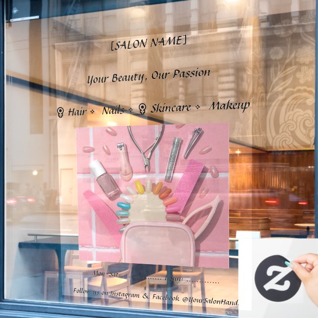 52" x 72" Salon Window Cling  (Cafe Window)