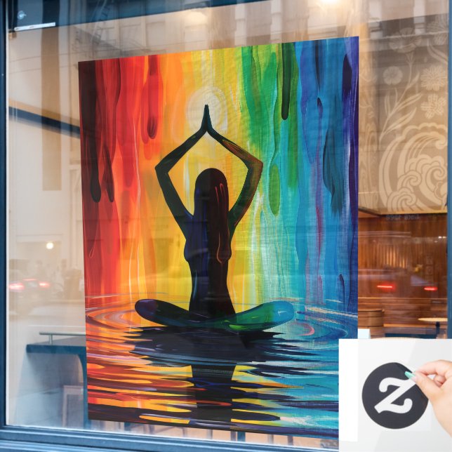 52" x 72" Yoga  Window Cling (Cafe Window)
