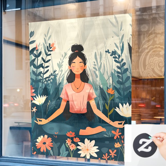 52" x 72" Yoga Window Cling (Cafe Window)