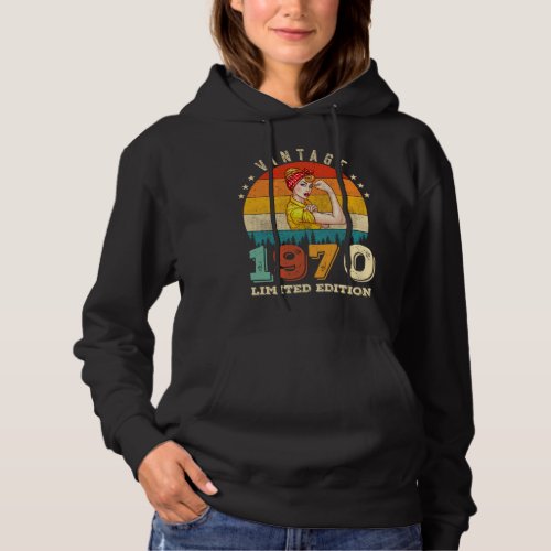 52 Year Old 1970 Vintage Women 52nd Birthday Gift Hoodie