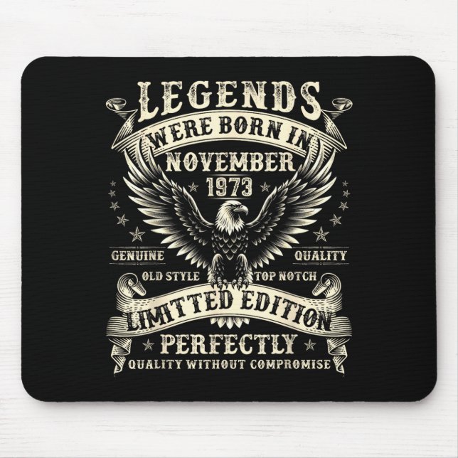 52 Year Old Bday For Men 52nd Birthday November 19 Mouse Pad (Front)