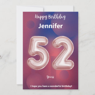 52 year old Happy Birthday card