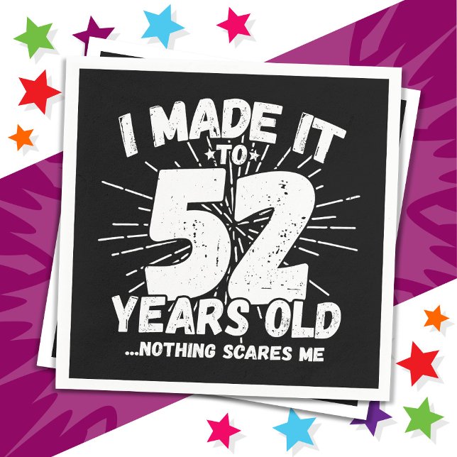 52 Year Old Sarcastic Meme Funny 52nd Birthday Napkins (Creator Uploaded)