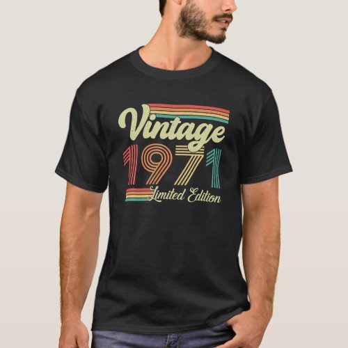 52 Years Old Vintage 1971 Born In 1971 52th T_Shirt