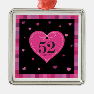 52nd Anniversary Heart Ornament
