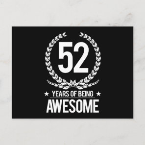 52nd Birthday (52 Years Of Being Awesome) Postcard