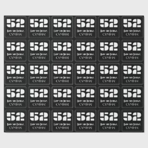 52nd Birthday: Art Deco Inspired Look "52" & Name Wrapping Paper