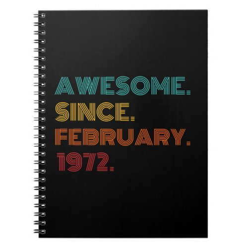 52nd Birthday February 1972 Notebook