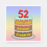 [ Thumbnail: 52nd Birthday: Fun Cake and Candles + Custom Name Napkins ]