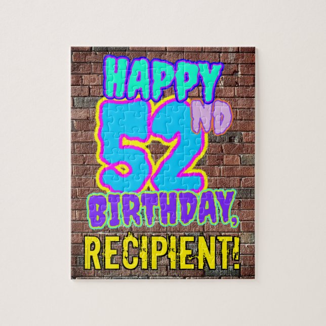 52nd Birthday ~ Fun, Urban Graffiti Inspired Look Jigsaw Puzzle (Vertical)