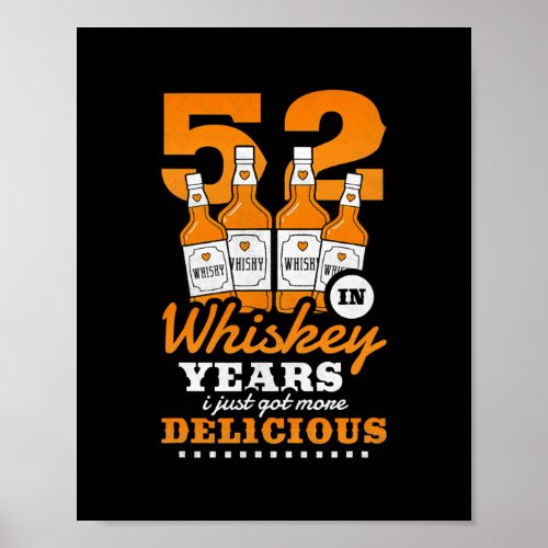 52nd Birthday In Whiskey Years I Just Got More Poster
