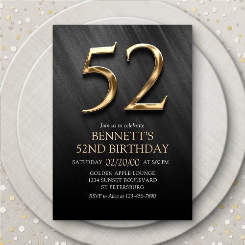52nd Birthday Invitation