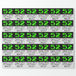 [ Thumbnail: 52nd Birthday - Nerdy / Geeky Style "52" and Name Wrapping Paper ]