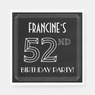 52nd Birthday Party: Art Deco Style + Custom Name Napkins