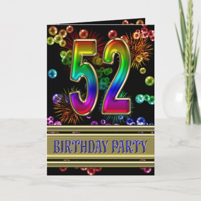52nd Birthday party Invitation (Front)