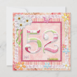 52nd birthday party scrapbooking style invitation