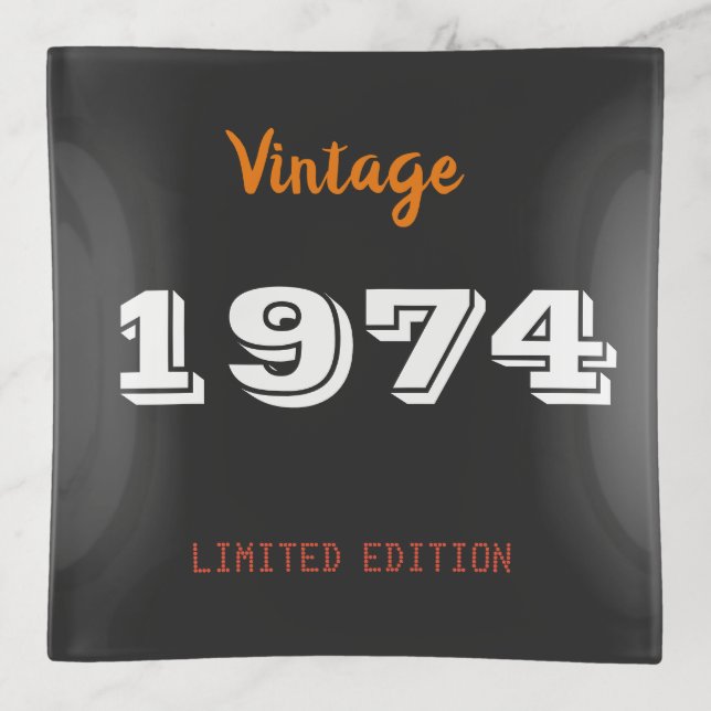 52nd Birthday Trinket Tray – Vintage 1974 Limited  (Front)