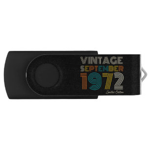 52nd Birthday Vintage September 1972 Limited Edtn. Flash Drive