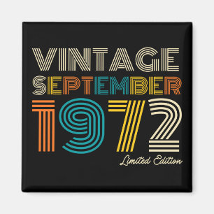 52nd Birthday Vintage September 1972 Limited Edtn. Magnet