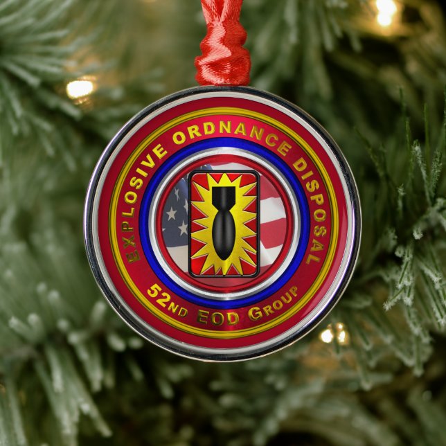 52nd EOD GROUP Christmas   Metal Ornament (Tree)