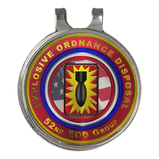 52nd Explosive Ordnance Disposal Group Golf Hat Clip (Front)