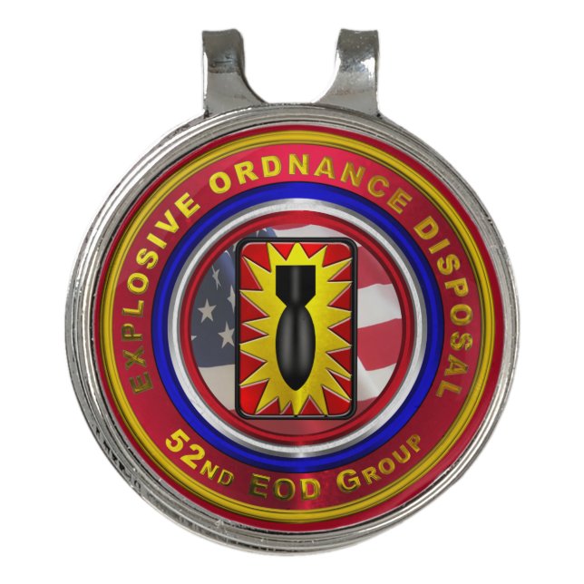 52nd Explosive Ordnance Disposal Group Golf Hat Clip (Front)