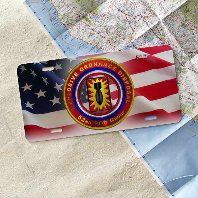 52nd Explosive Ordnance Disposal Group License Plate (In Situ)